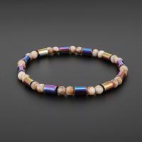 Magnetic Hematite Anklet, with Acrylic, AB color plated, for woman, multi-colored 6mm Approx 8.66 Inch 