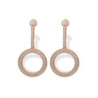 Cubic Zirconia Micro Pave Brass Earring, Donut, plated, micro pave cubic zirconia & for woman 