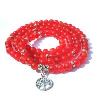 Wrap Bracelets, Red Agate, plated, Unisex, red 