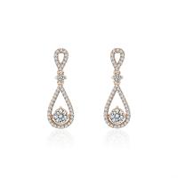 Cubic Zircon Brass Earring, Teardrop, gold color plated, micro pave cubic zirconia & for woman 