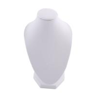 PU Leather Necklace Display, Bust, white 