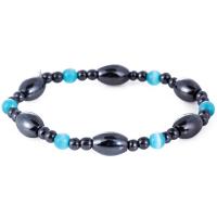 Hematite Bracelets, with Cats Eye, Unisex & anti-fatigue Approx 7.49 Inch 
