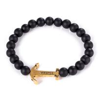 Fashion Zinc Alloy Bracelets, with Glass, Anchor, plated, Unisex & anti-fatigue 8mm Approx 7.49 Inch 