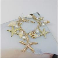 Fashion Zinc Alloy Bracelets, with ABS Plastic Pearl & Shell, with 5cm extender chain, gold color plated, vintage & for woman Approx 7.09 Inch 