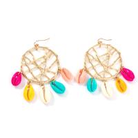Zinc Alloy Drop Earring, with Shell, fashion jewelry & for woman 