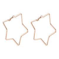 Zinc Alloy Leverback Earring, Star, gold color plated, fashion jewelry & for woman, 55*60mm 