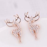 Cubic Zircon Brass Earring, with Cubic Zirconia, stainless steel post pin, plated, for woman 19*8mm 