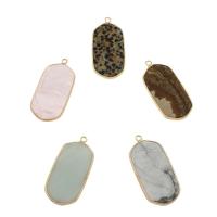 Gemstone Brass Pendants, with Brass, plated Approx 2mm 