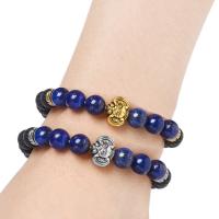 Bracelet de perles de lave, lave volcanique, avec Lapis lazuli, Placage, unisexe, plus de couleurs à choisir .2 pouce, Vendu par brin