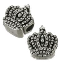 Zinc Alloy Large Hole Beads, Crown, enamel, silver color Approx 4mm 