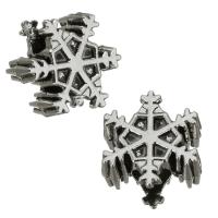 Zinc Alloy Large Hole Beads, Snowflake, enamel, silver color Approx 4.5mm 