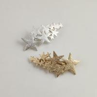 Hair Barrettes, Zinc Alloy, Star, plated, for woman 