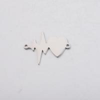 Stainless Steel Pendants, Electrocardiographic, plated, DIY 20*28mm Approx 1.5mm 