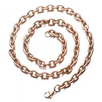 Collar de cadena de acero inoxidable, chapado, unisexo, más colores para la opción, 7mm, longitud:45 cm, Vendido por UD