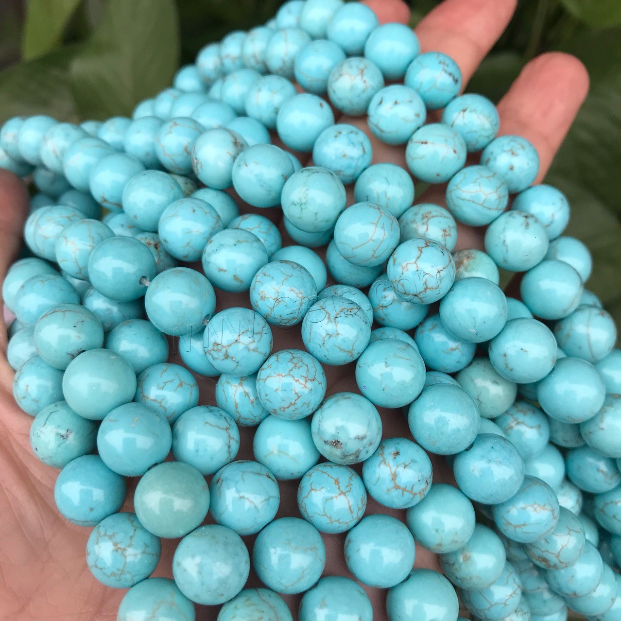 Perles en Turquoise naturelle, Rond, DIY & normes différentes pour le choix, bleu turquoise, Longueur:Environ 15 pouce, Vendu par brin