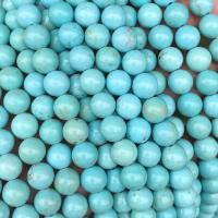 Perles en Turquoise naturelle, Rond, DIY & normes différentes pour le choix, bleu turquoise Environ 15 pouce, Vendu par brin