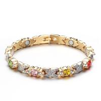 Copper Alloy Bracelet, with Germanium & Crystal, for woman Inch 