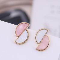 Zinc Alloy Stud Earring, with Shell, stainless steel post pin, plated, for woman 16*11mm 
