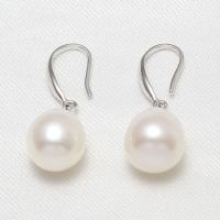Freshwater Pearl Drop Earring, sterling silver earring hook, Teardrop, white, 8-9mm 