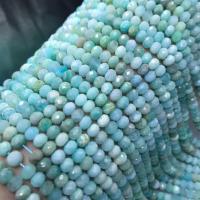 Amazonit Perlen, rund, poliert, DIY & facettierte, blau, 5x3mm, Länge:ca. 15 ZollInch, ca. 78PCs/Strang, verkauft von Strang