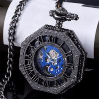 Pocket Watch, Zinc Alloy, with Plastic, Chinese movement, Octagon, plated, for man Approx 15 Inch 