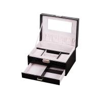 PU Leather Jewelry Set Box, with Suede, Rectangle, portable & multilayer 