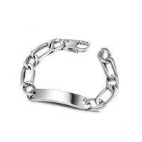 Titanium Steel Bracelet, polished, punk style & for man, 10.8mm .5 Inch 