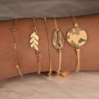 Zinc Alloy Bracelet Set, gold color plated, 5 pieces & for woman, golden 