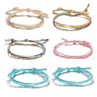 Zinc Alloy Bracelet Set, with Nylon Cord, plated, 6 pieces & for woman, multi-colored 