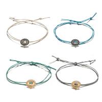 Zinc Alloy Bracelet Set, with Cotton Cord, plated, 4 pieces & fashion jewelry & for woman 