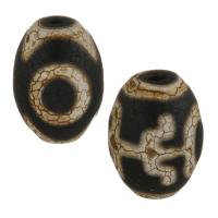 Natural Tibetan Agate Dzi Beads, Drum black Approx 2mm 