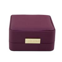 Cardboard Bracelet Box, with Velveteen, Square, wine red color 