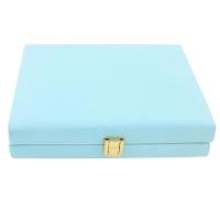 Cardboard Necklace Box, with Sponge & Velveteen, Rectangle, skyblue 
