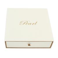 Cardboard Necklace Box, with Sponge & Velveteen, Rectangle, white 