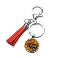 Glass Key Clasp, with Zinc Alloy, Bee, time gem jewelry & Unisex 25MM 