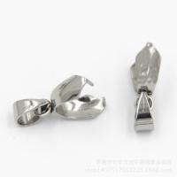 Stainless Steel Pinch Bail, plated, DIY silver color 