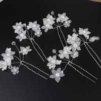 Hair Pins, Iron, with Plastic Pearl, plated, fashion jewelry & wedding gift & for woman 