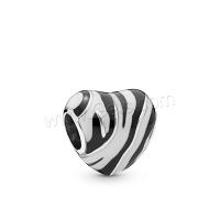 Zinc Alloy Heart Beads, DIY, white and black Approx 