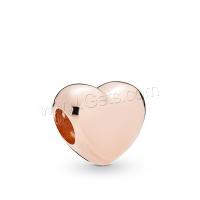 Perles coeur en alliage de zinc, Plaqué de couleur d'or rose, DIY Environ Vendu par lot