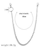alliage de zinc chaîne de taille, styles différents pour le choix & pour femme, argent, 65cm,56cm,50cm, Vendu par brin