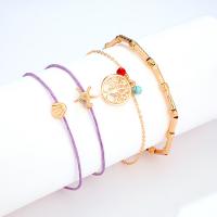 Zinc Alloy Bracelet Set, with Nylon Cord, plated, 4 pieces & fashion jewelry & for woman .5 Inch 