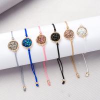 Fashion Zinc Alloy Bracelets, Round, gold color plated, Unisex & adjustable Approx 23.62 Inch 