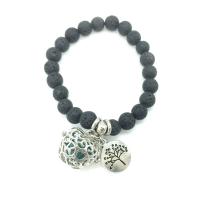 Fashion Zinc Alloy Bracelets, with Lava, platinum color plated & radiation protection & for woman Approx 7.5 Inch 