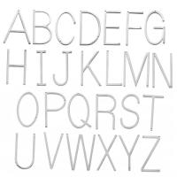 Edelstahl Buchstaben Anhänger, Alphabet-Buchstabe, Platinfarbe platiniert, verschiedene Stile für Wahl, Bohrung:ca. 1mm, 5PCs/Menge, verkauft von Menge