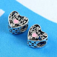 Zinc Alloy Large Hole Beads, plated, Unisex, silver color, 12*11mm Approx 5mm  