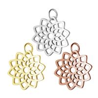 Stainless Steel Flower Pendant, plated, hollow Approx 5mm 
