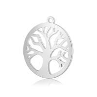 Stainless Steel Hollow Pendant, Tree, platinum color plated Approx 1mm 