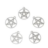 Stainless Steel Star Pendant, Round, hollow Approx 1.5mm, Approx 