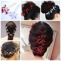 Hair Stick, Zinc Alloy, with Plastic Pearl, for woman 
