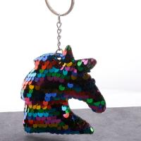 Plastic Key Chain, Sequins, Unicorn, cute 